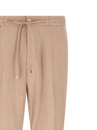 Beige Linen Joggers (Workout Pants)