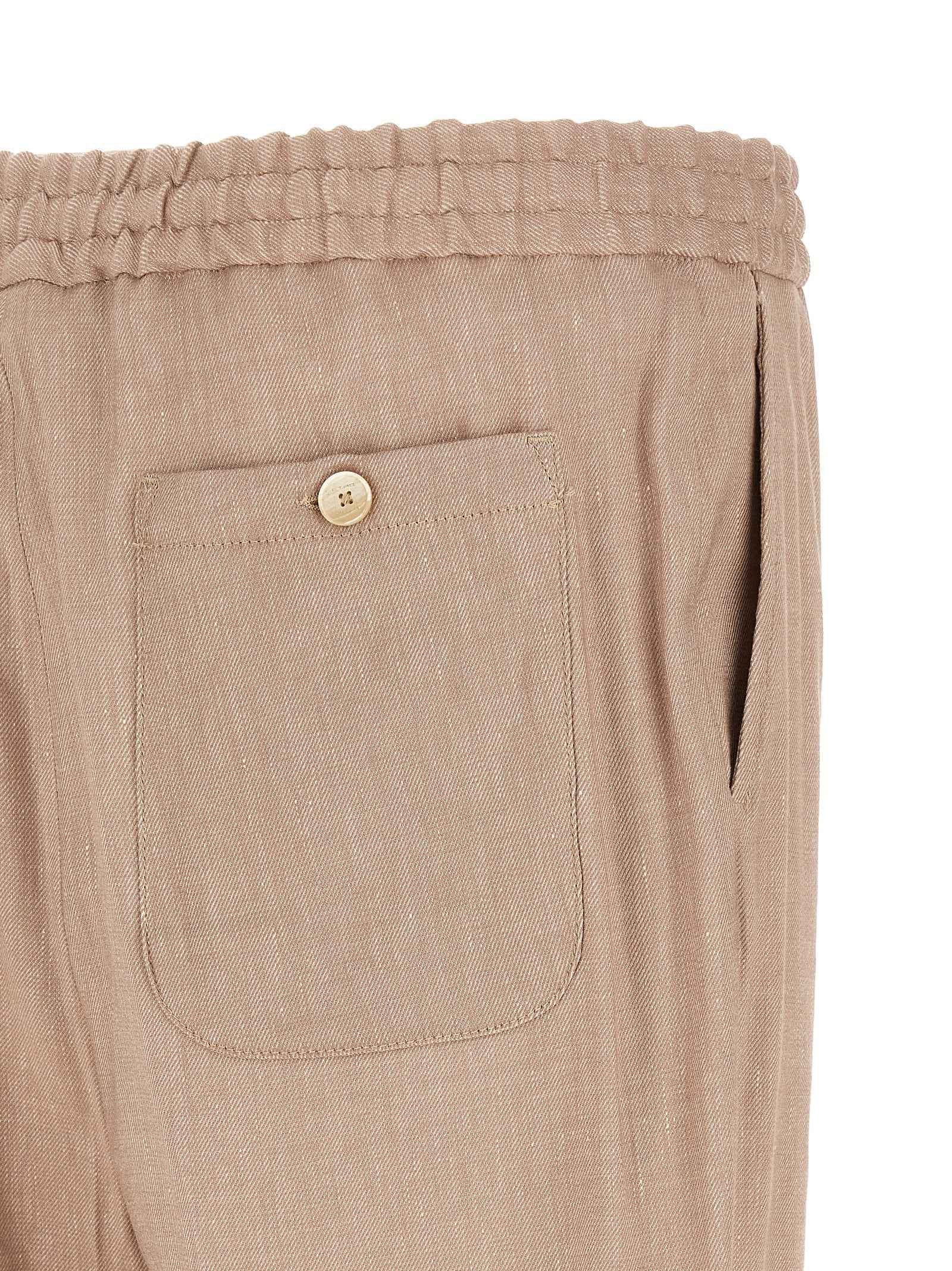 Beige Linen Joggers (Workout Pants)