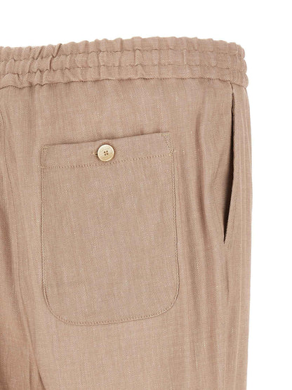 Beige Linen Joggers (Workout Pants)