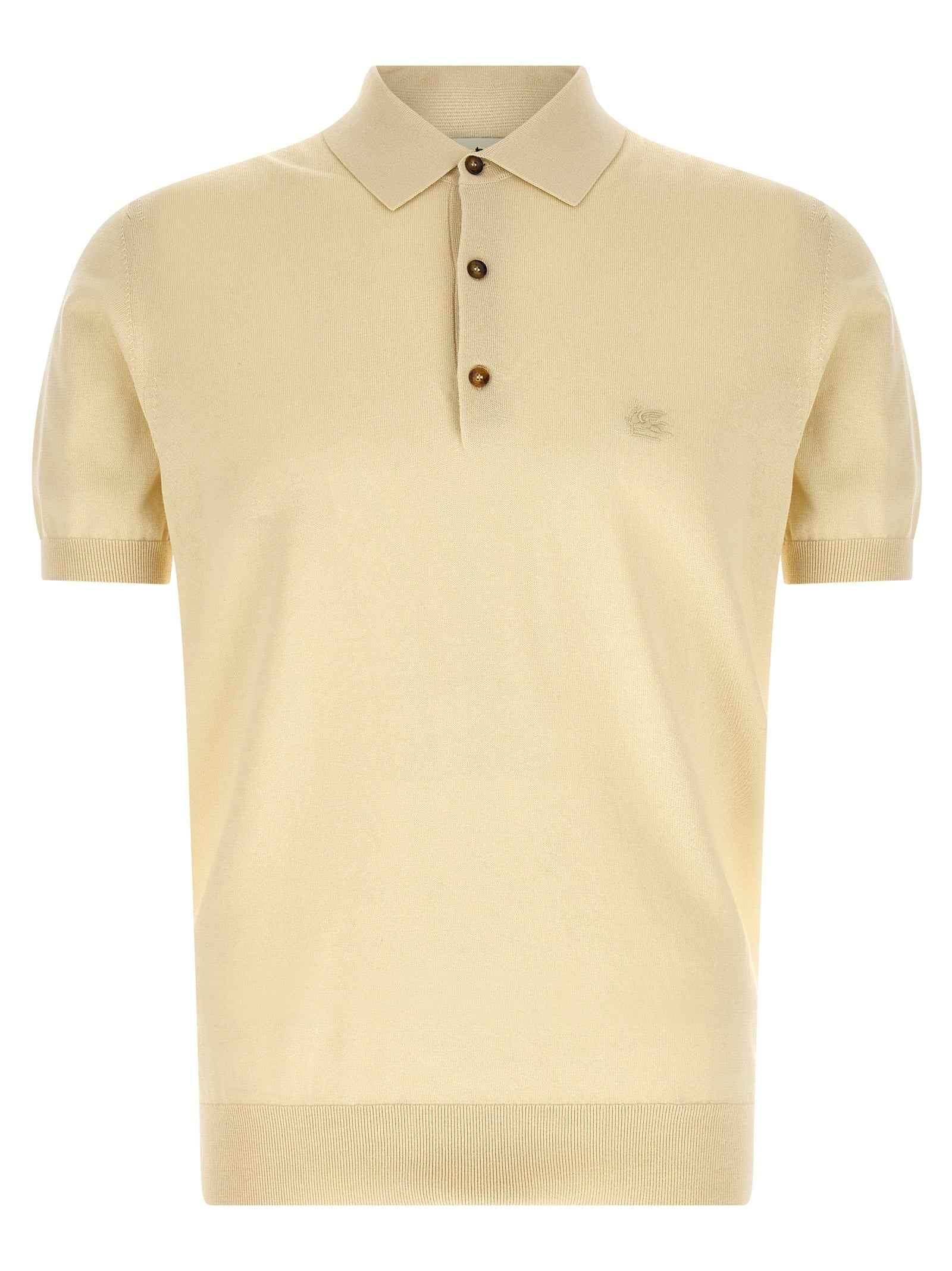 Beige Cotton Polo Shirt