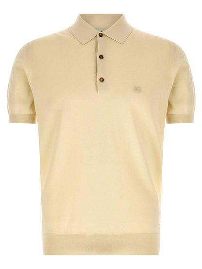 Beige Cotton Polo Shirt