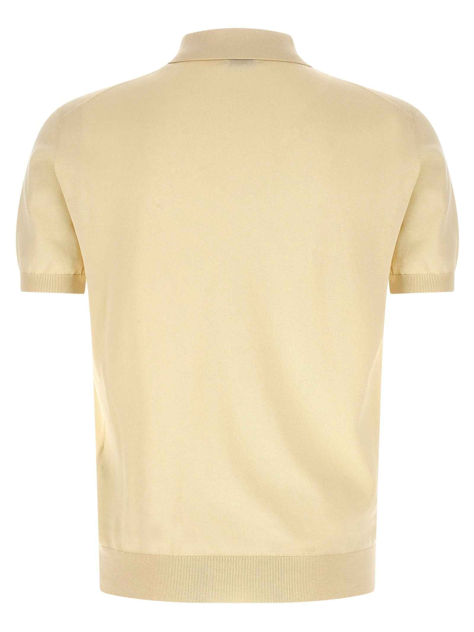 Beige Cotton Polo Shirt
