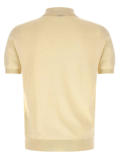 Beige Cotton Polo Shirt
