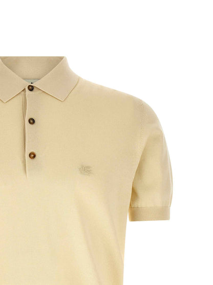 Beige Cotton Polo Shirt