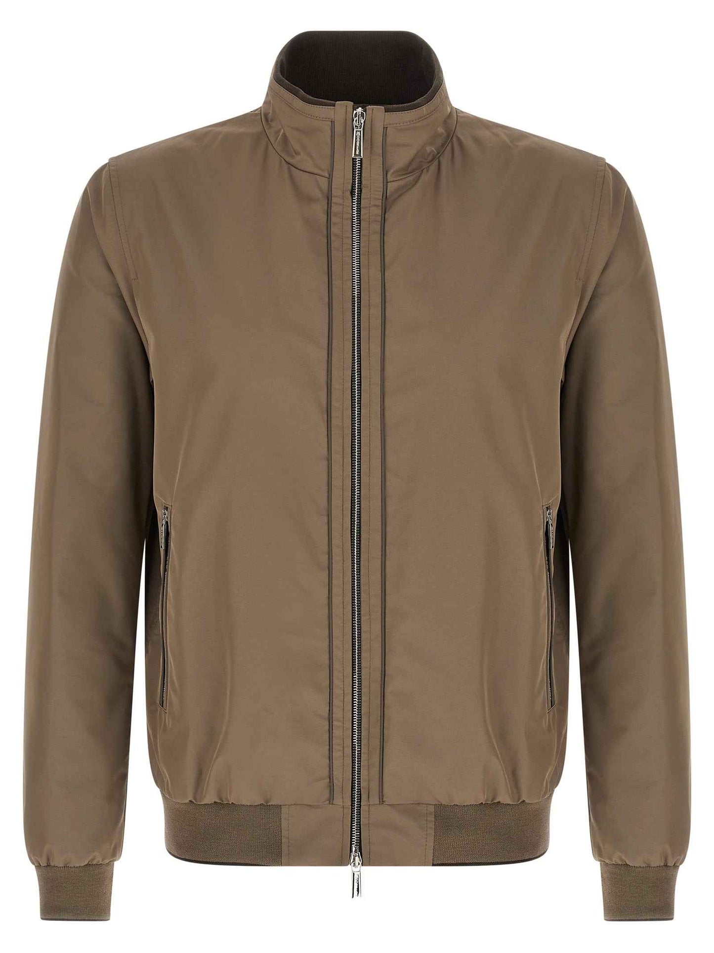 Beige Polyester Bomber