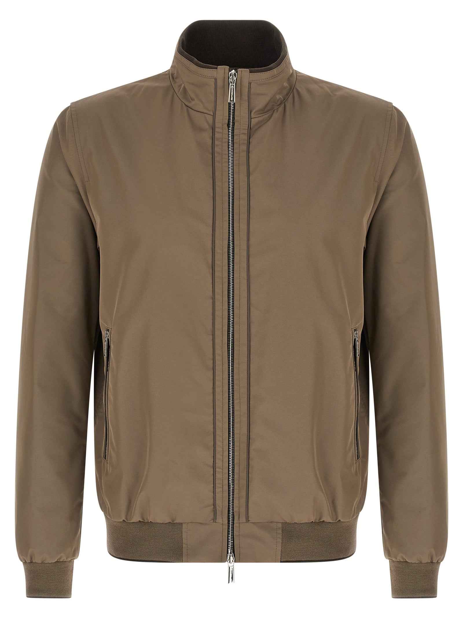 Beige Polyester Bomber
