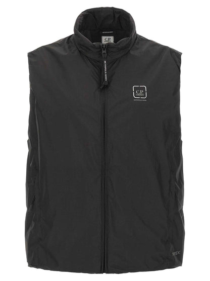 Black Polyamide Sleeveless Jacket