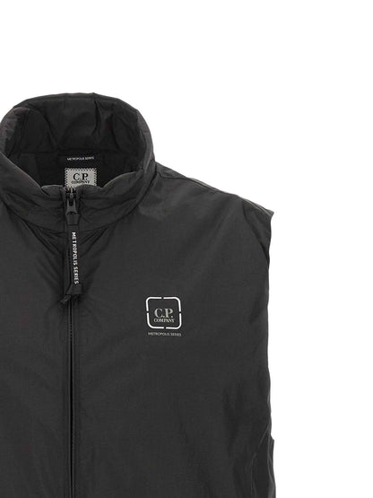 Black Polyamide Sleeveless Jacket