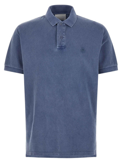 Blue Cotton Polo Shirt