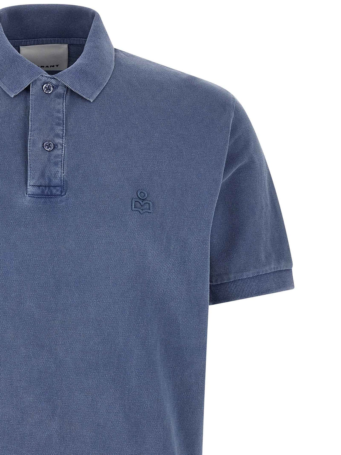 Blue Cotton Polo Shirt
