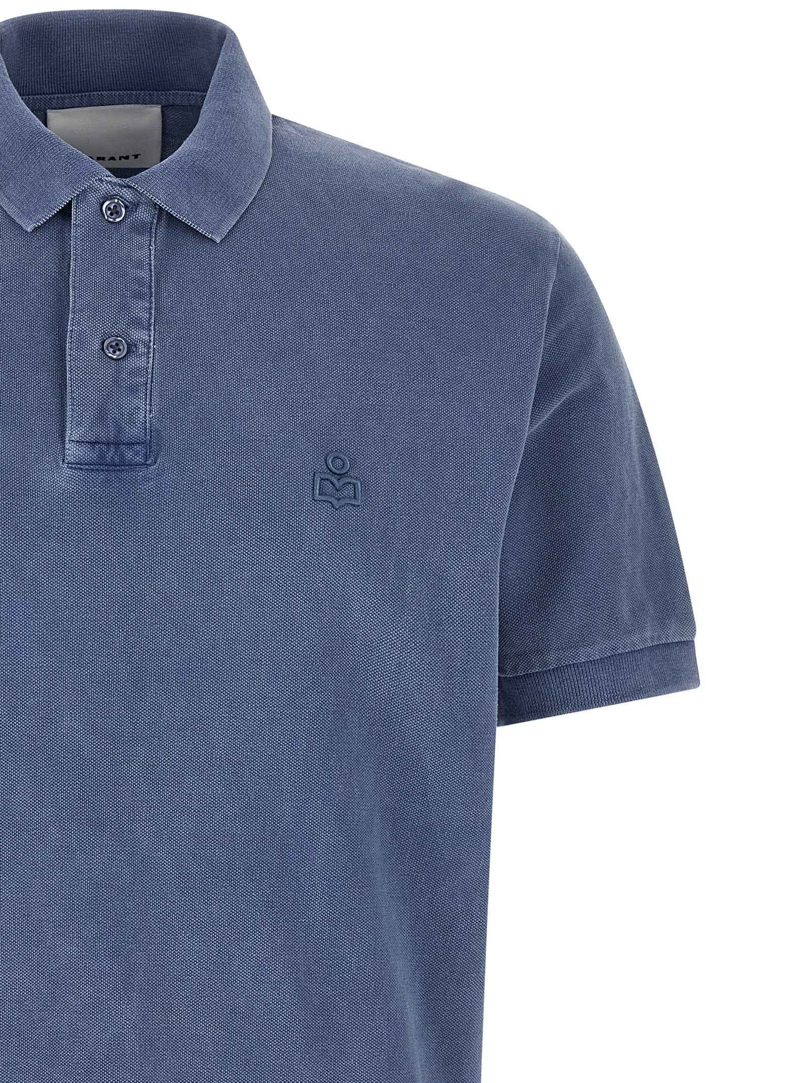 Blue Cotton Polo Shirt