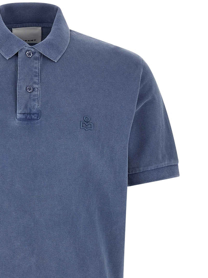 Blue Cotton Polo Shirt