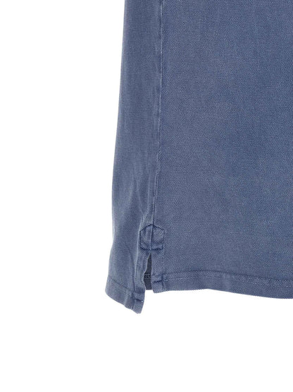 Blue Cotton Polo Shirt