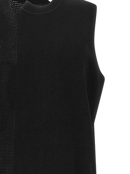 Black Rayon Sleeveless Jacket