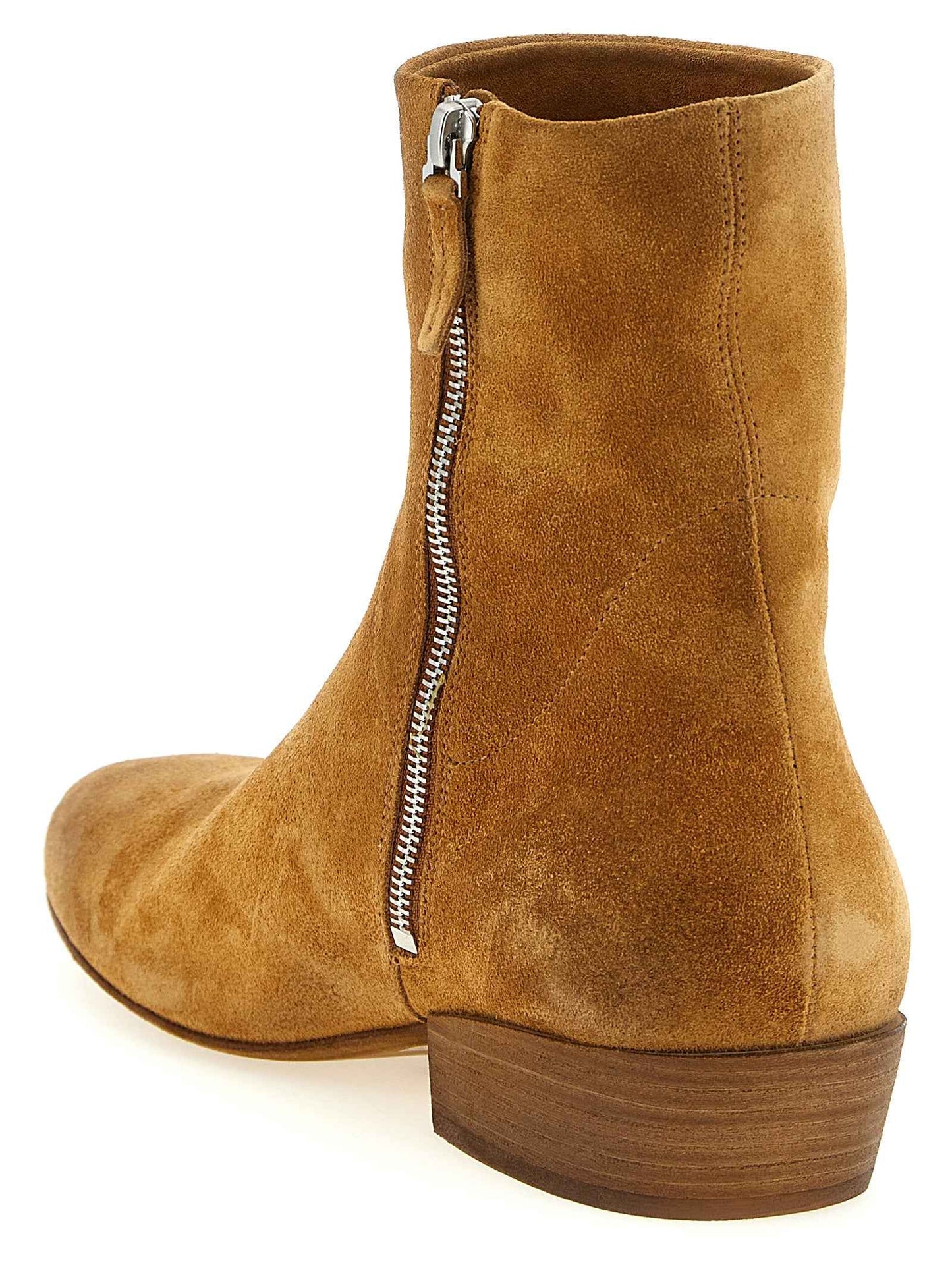 Beige Calfskin Ankle Boots
