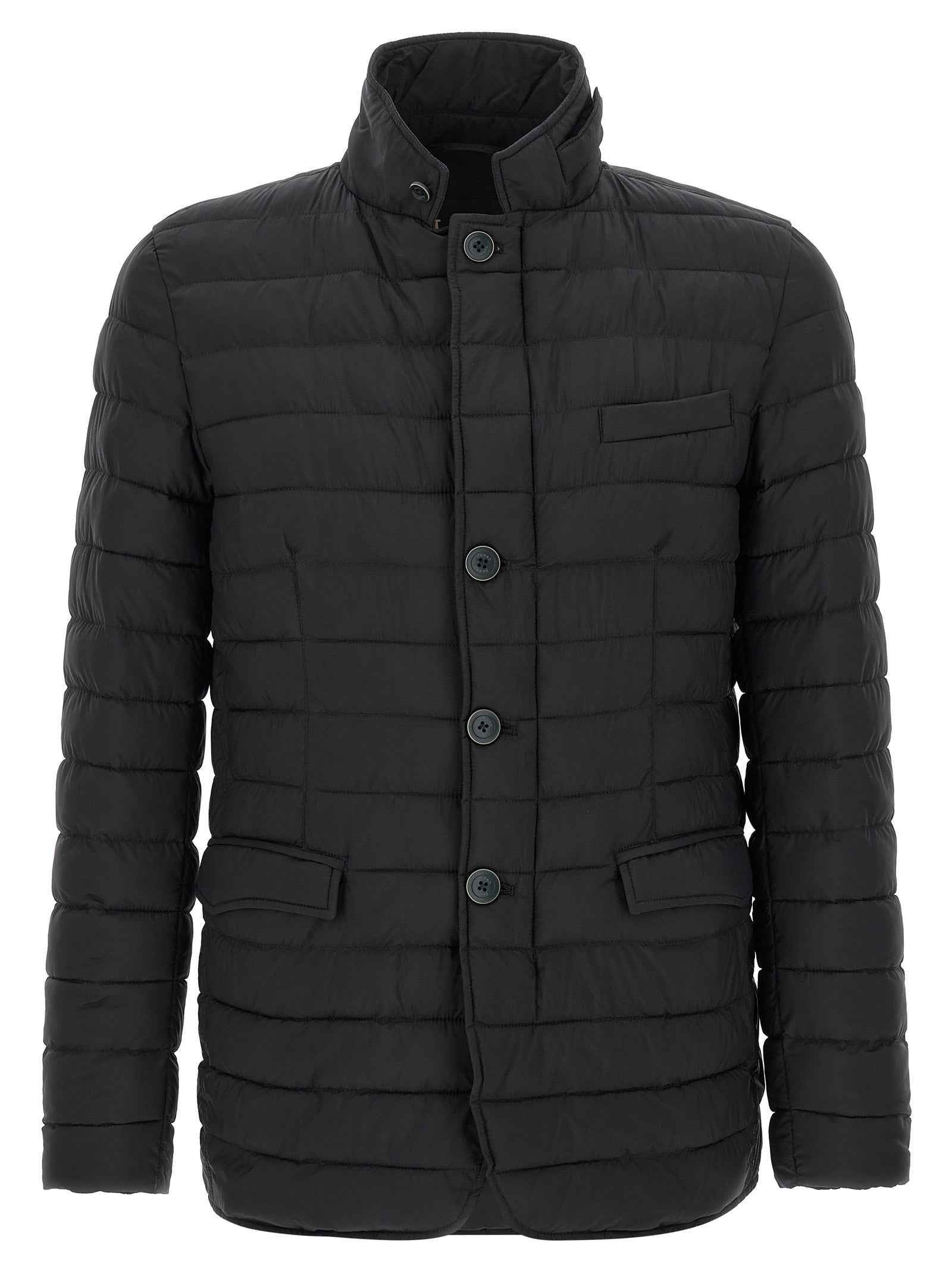 Blue Polyamide Full-Length Jacket