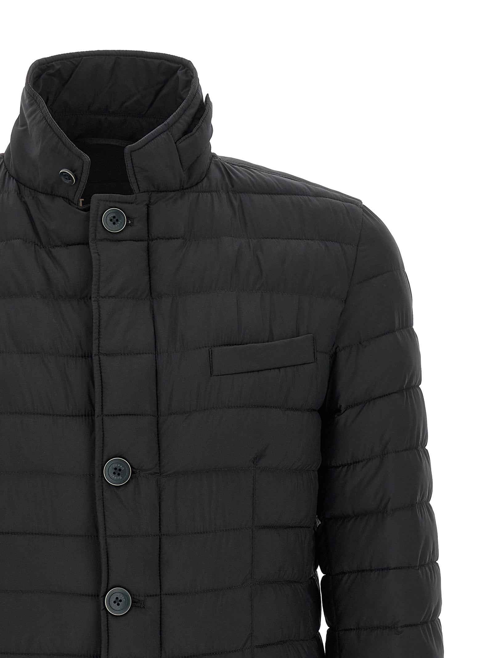 Blue Polyamide Full-Length Jacket