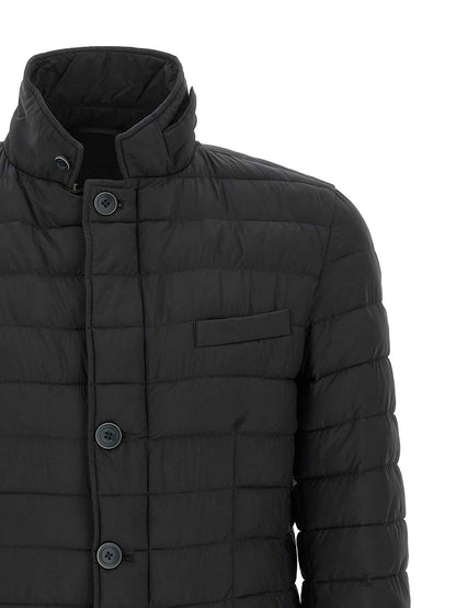 Blue Polyamide Full-Length Jacket