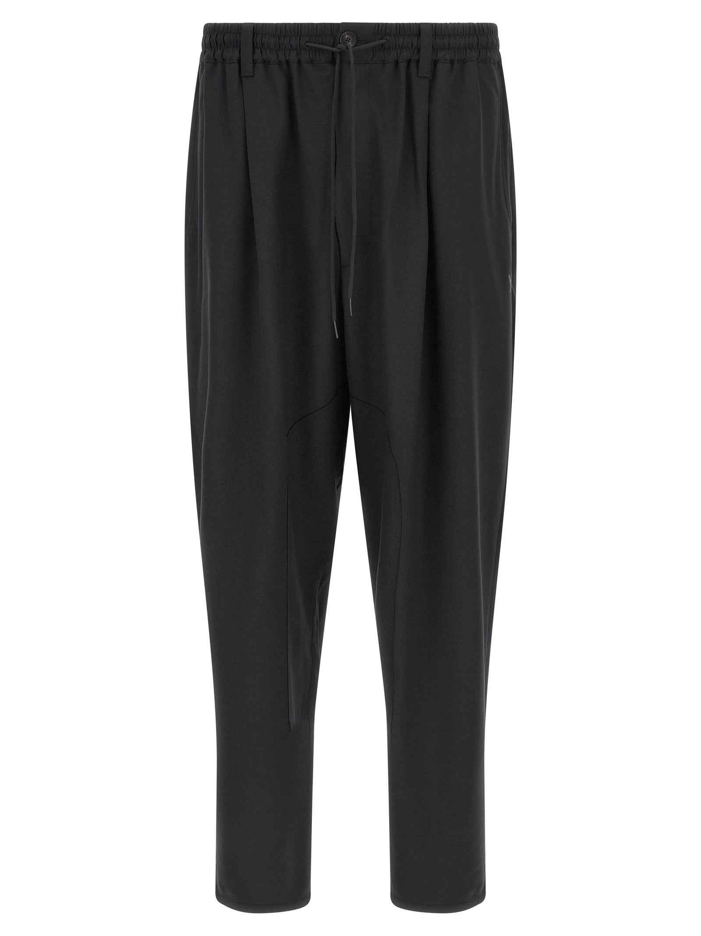 Black Polyester Casual Pants