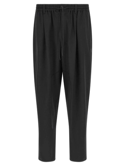 Black Polyester Casual Pants