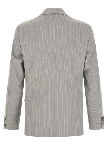 Gray Polyester Two-Piece Suit