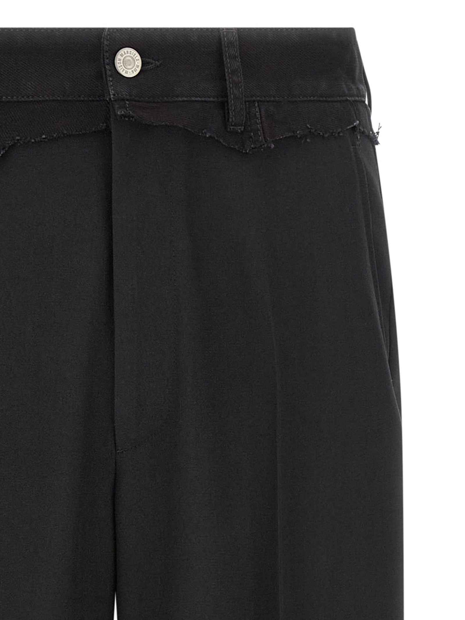 Black Polyester Casual Pants