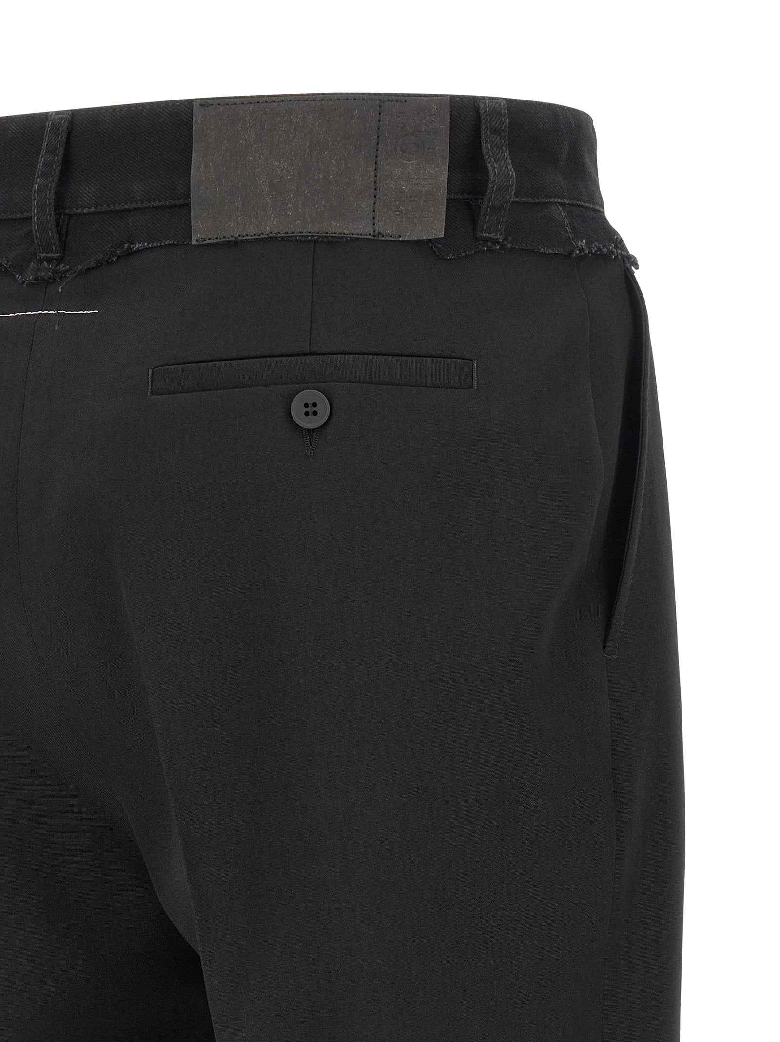 Black Polyester Casual Pants
