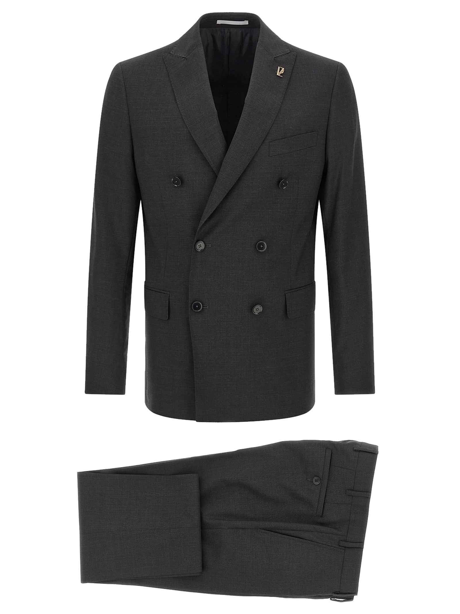 Gray Viscose Two-Piece Suit