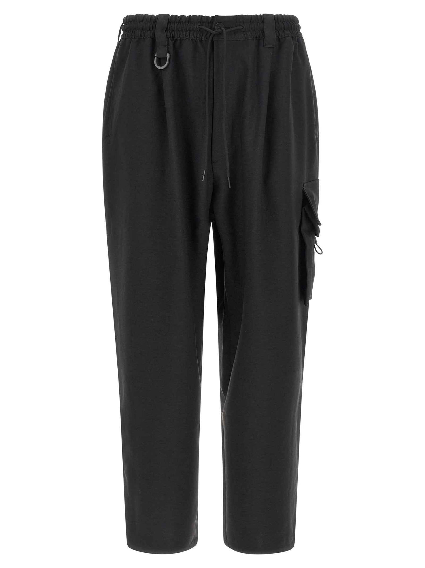 Black Polyester Cargo Pants