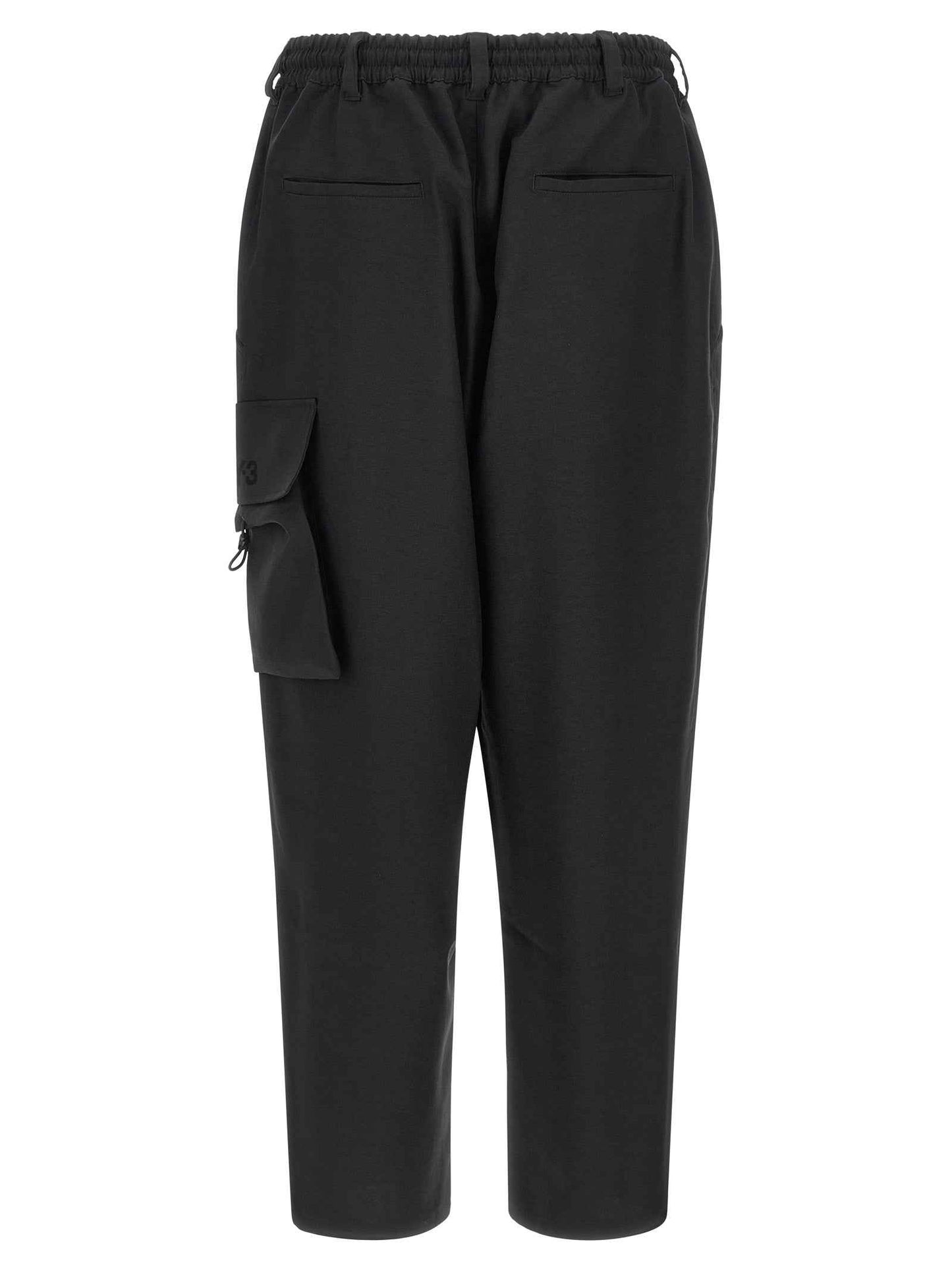 Black Polyester Cargo Pants