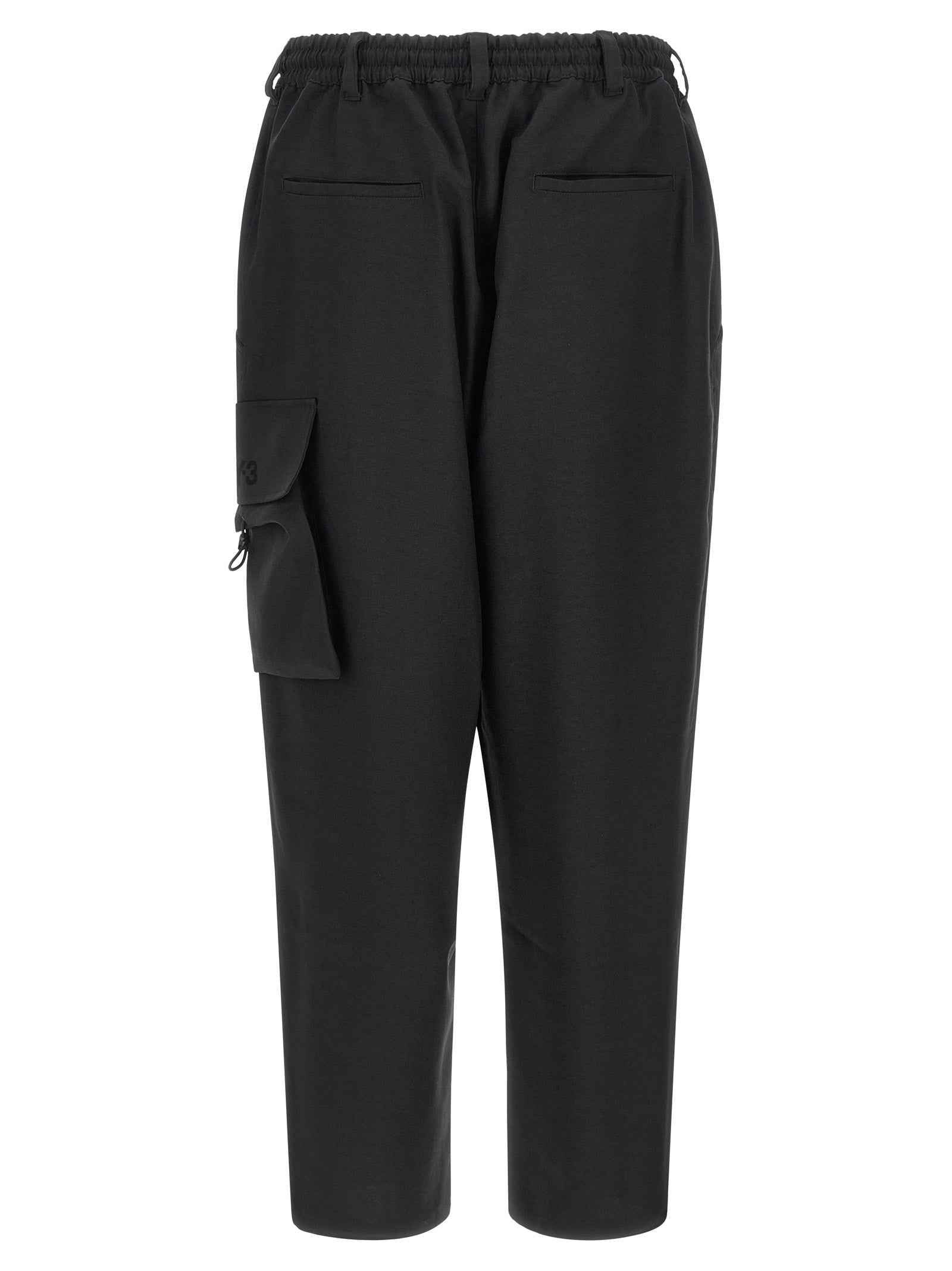 Black Polyester Cargo Pants