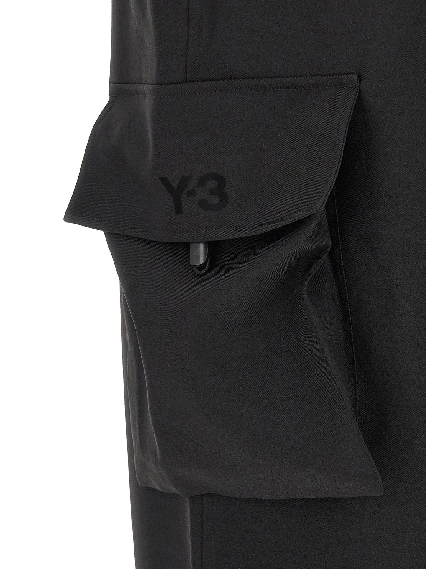 Black Polyester Cargo Pants