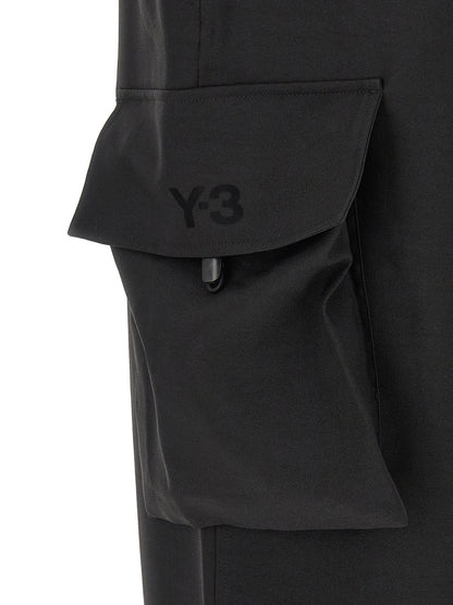 Black Polyester Cargo Pants