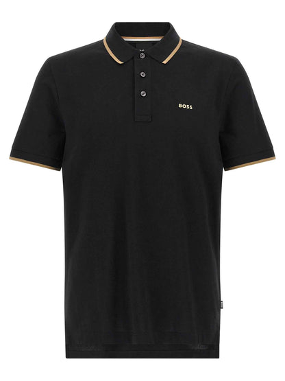 Black Cotton Polo Shirt
