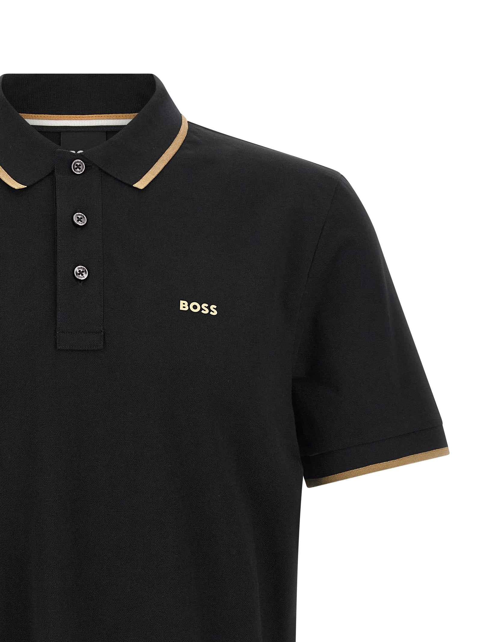 Black Cotton Polo Shirt