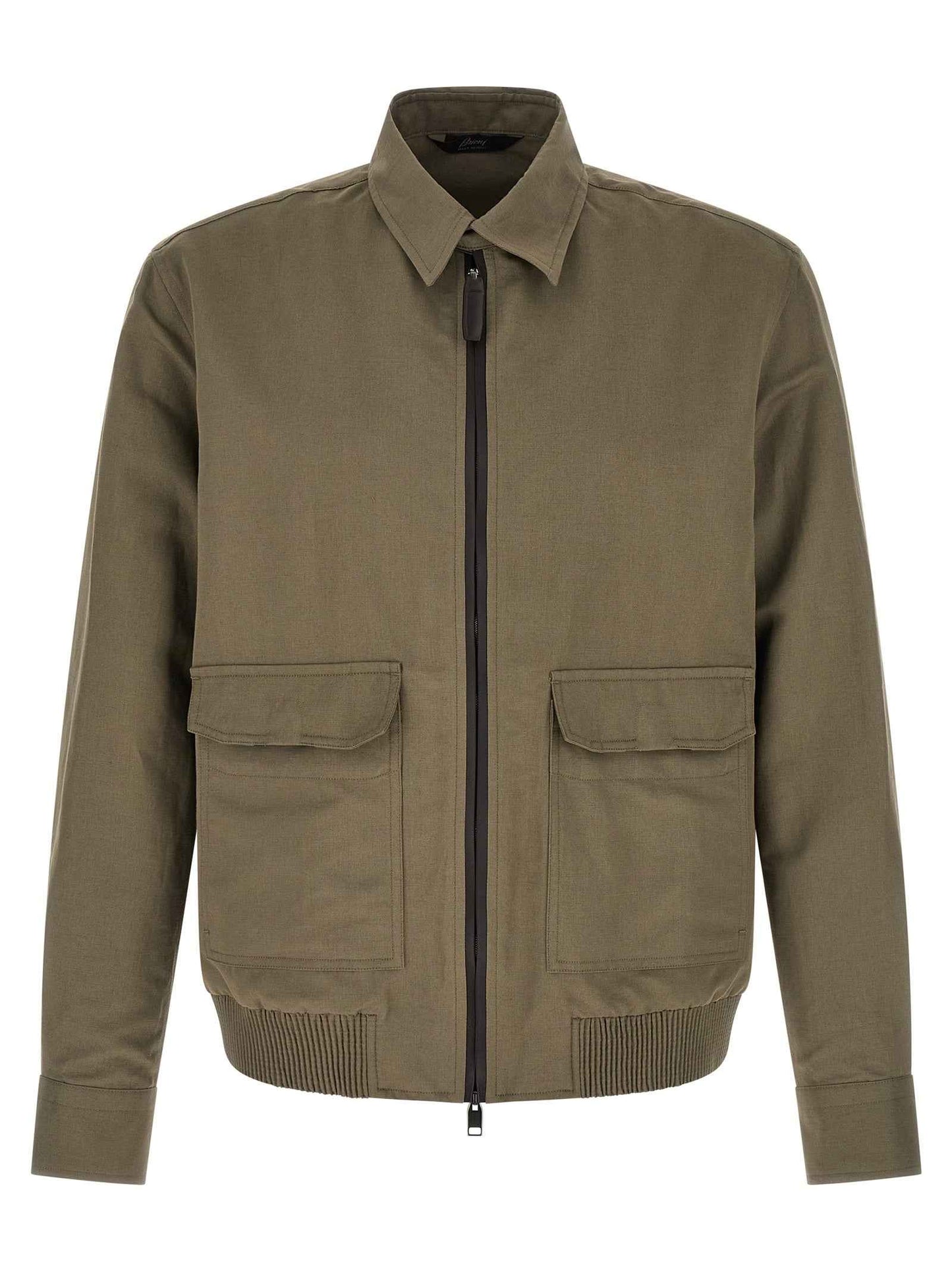 Bicolor Linen Full-Length Jacket