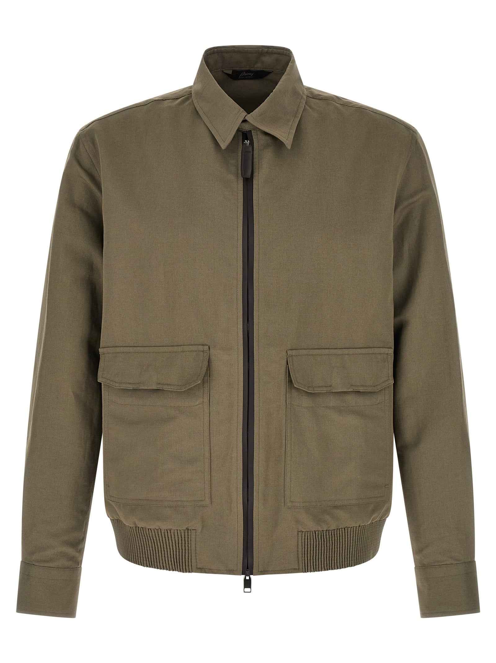 Bicolor Linen Full-Length Jacket