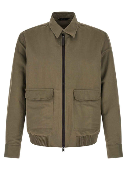 Bicolor Linen Full-Length Jacket