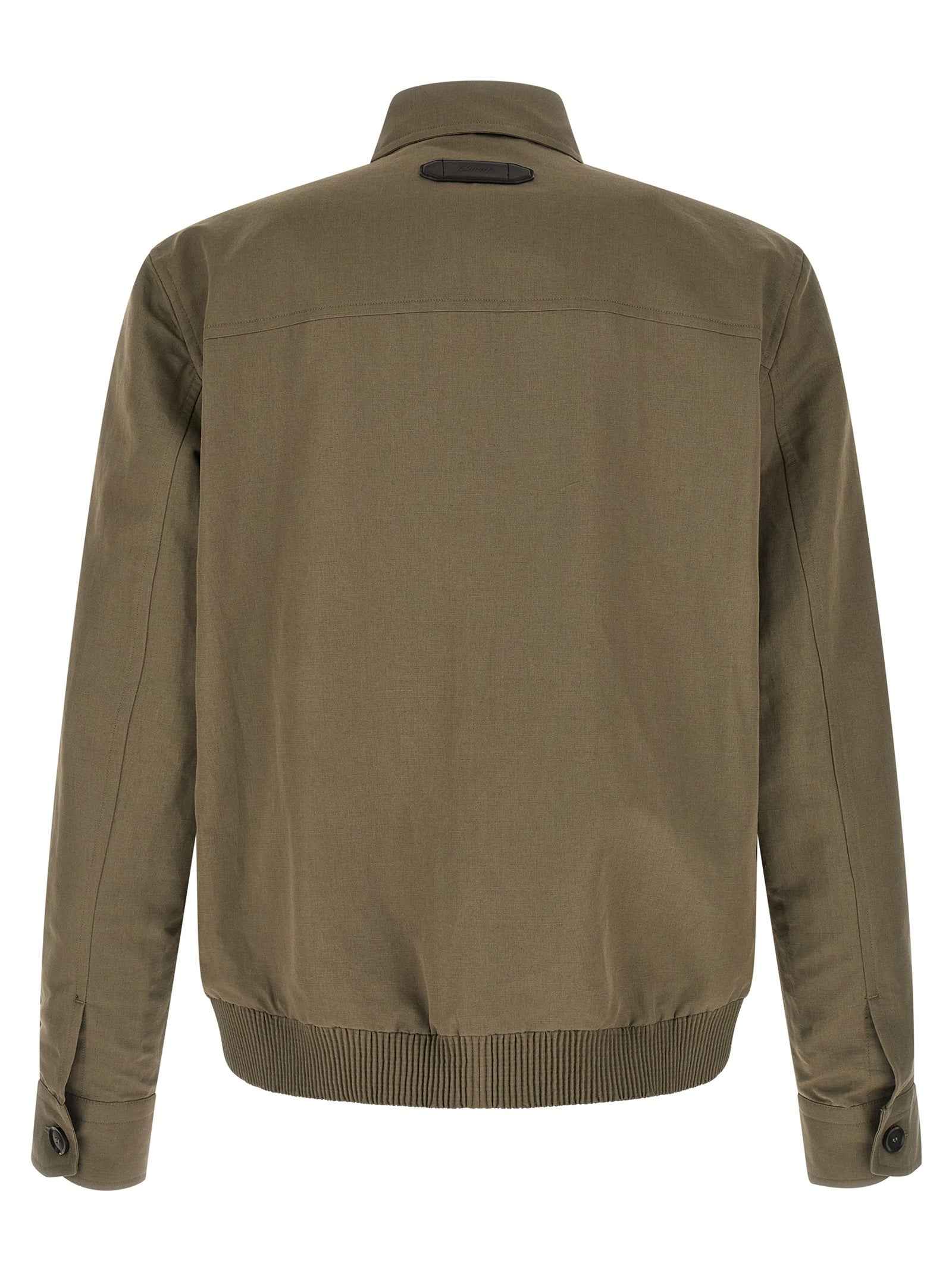Bicolor Linen Full-Length Jacket