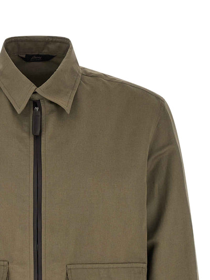 Bicolor Linen Full-Length Jacket