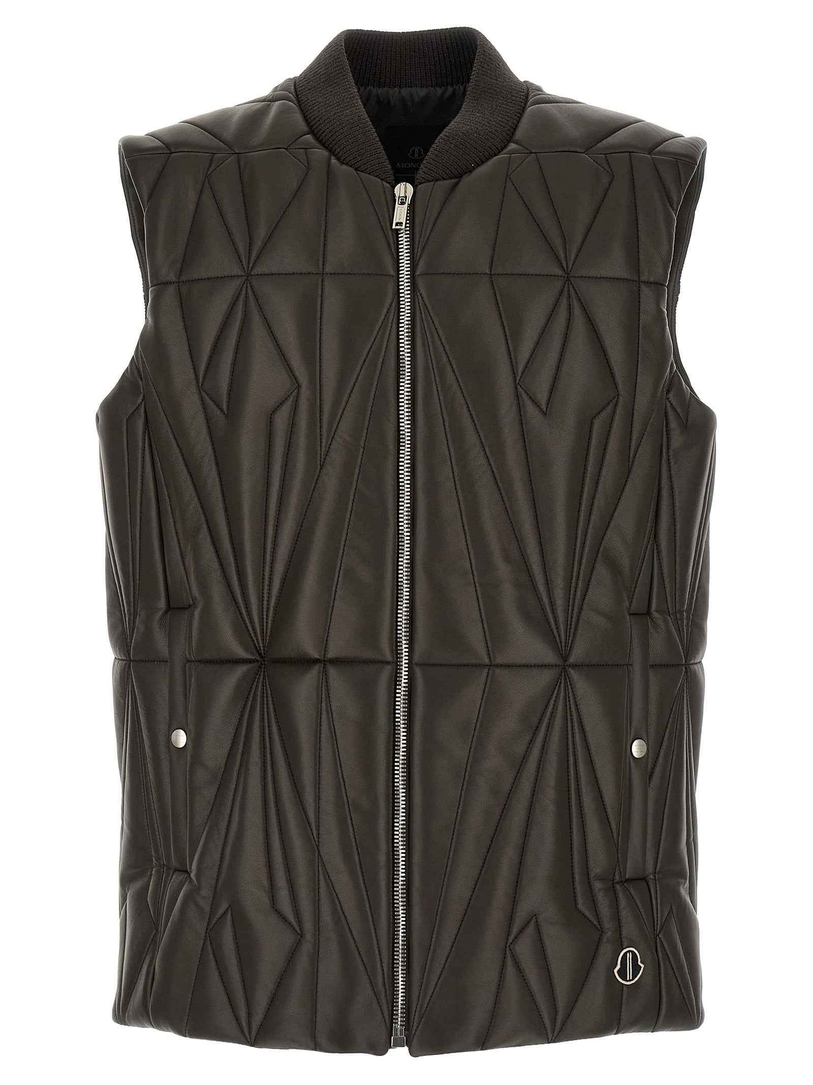 Brown Lamb Leather Sleeveless Jacket