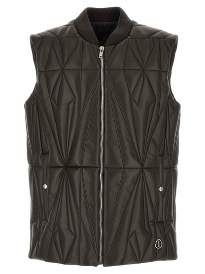 Brown Lamb Leather Sleeveless Jacket
