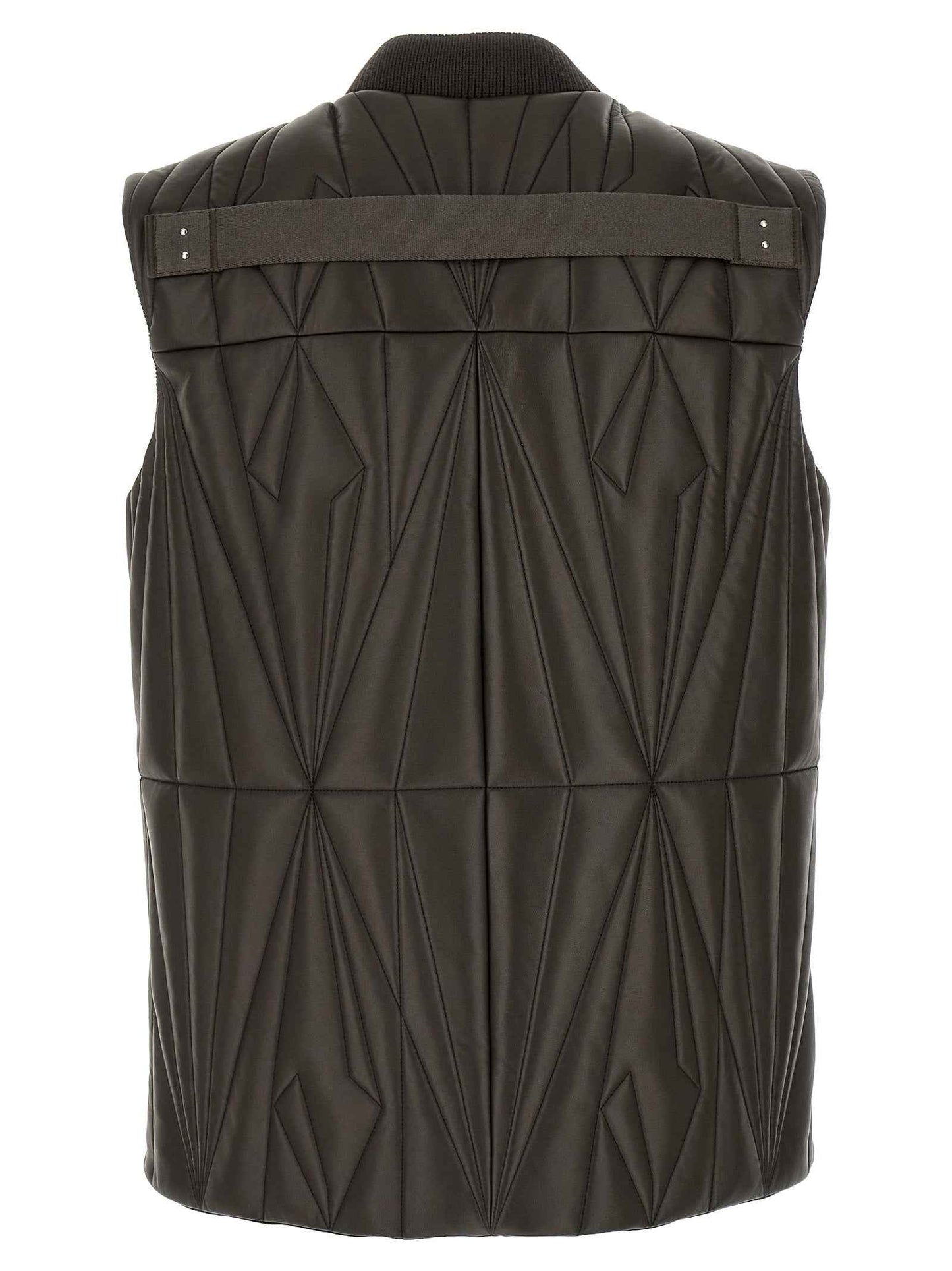 Brown Lamb Leather Sleeveless Jacket