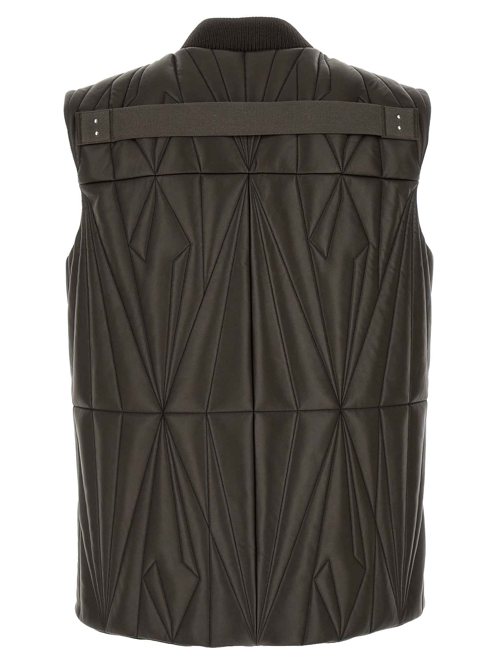 Brown Lamb Leather Sleeveless Jacket