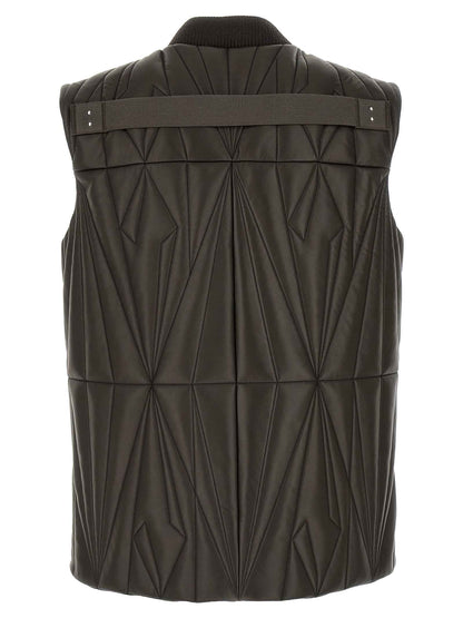 Brown Lamb Leather Sleeveless Jacket