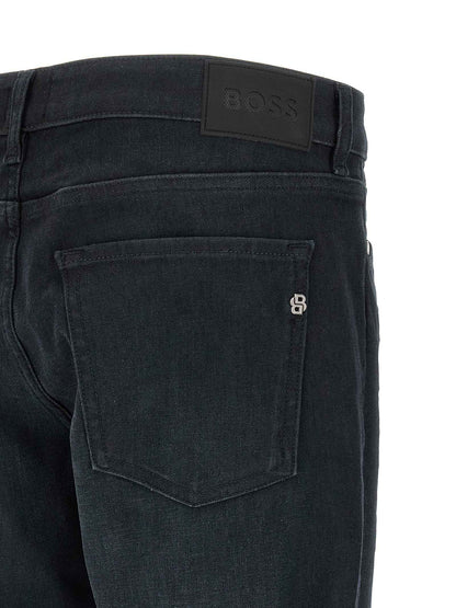 Blue Cotton Straight-Leg Jeans