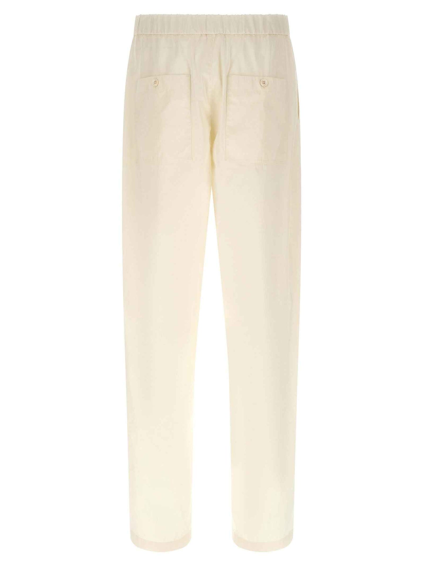 Beige Cotton Cargo Pants