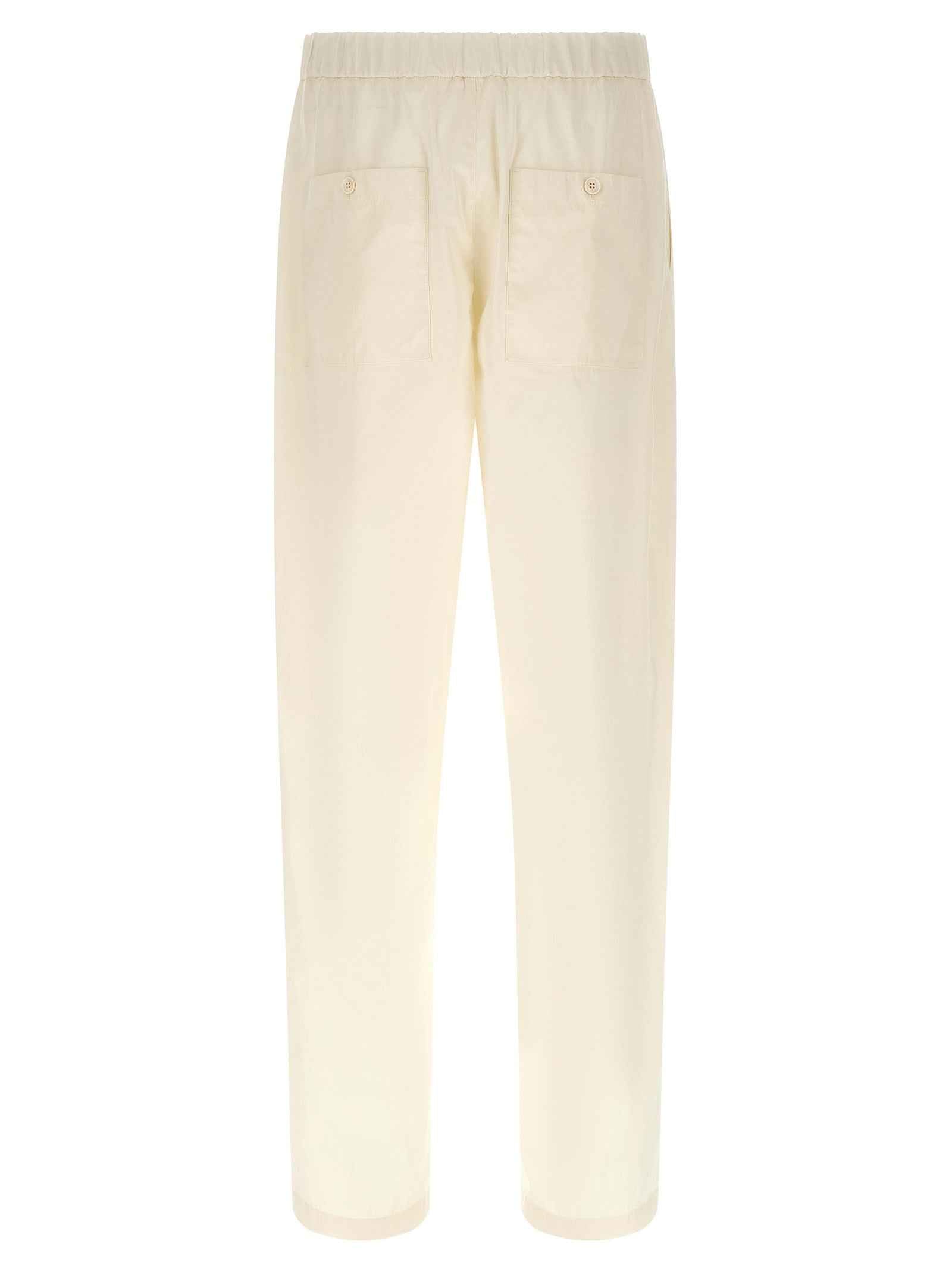 Beige Cotton Cargo Pants