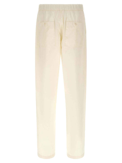 Beige Cotton Cargo Pants