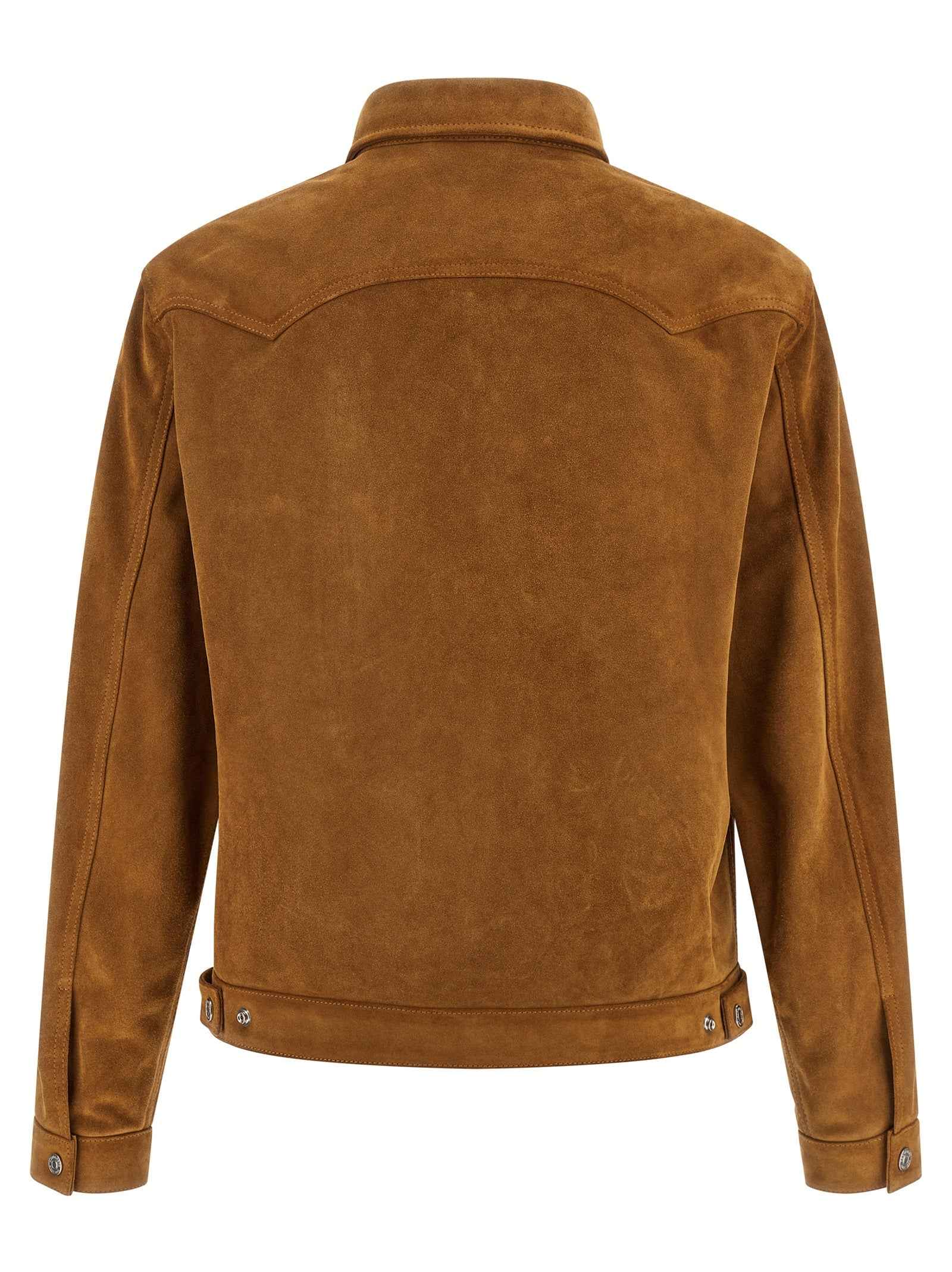 Beige Polyvinyl Leather Jacket